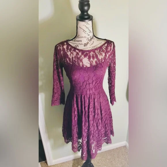 prom dresses purple lace Floral A Line Lace Sweetheart Purple Prom Dress  Sassymyprom